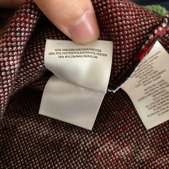 Anne Klein Sweater Womens Sz S Red Black‎ Plaid Pullover Mock Neck Split Hem - Picture 10 of 12